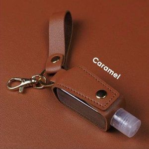 Keychain with hand sanitizer empty plastic bottle